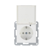 Imagine MECANISM PRIZA SCHUKO cu CAPAC PROT. COP QC KARRE PLUS 55 SOFT TOUCH SEASHELL
