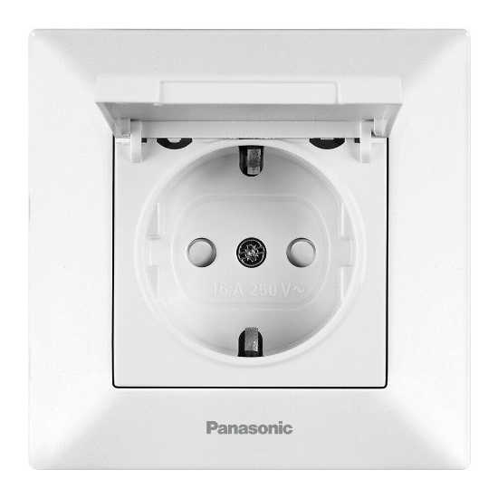 Imagine PRIZA SCHUKO CU CAPAC ARKEDIA PANASONIC ALB