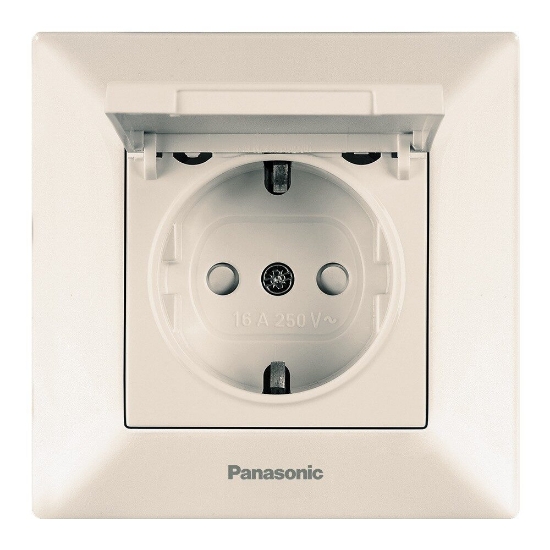 Imagine PRIZA SCHUKO CU CAPAC ARKEDIA PANASONIC BEJ