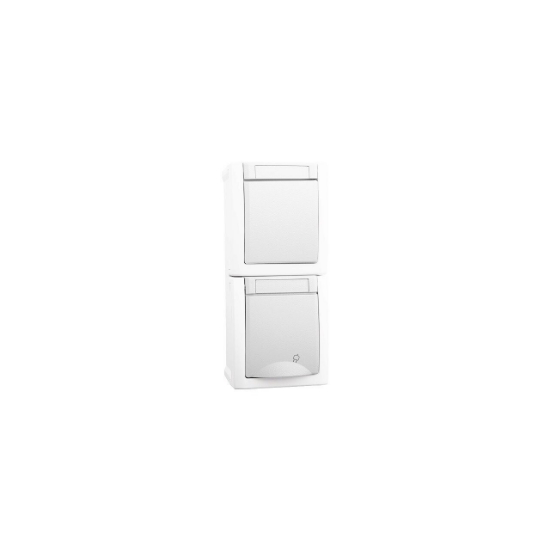 Imagine PRIZA SCHUKO+INTRERUPATOR IP54 PACIFIC ALB