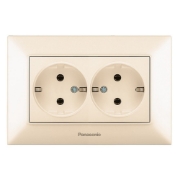 Imagine PRIZA SCHUKO DUBLA 16A  ARKEDIA SLIM BEJ PANASONIC