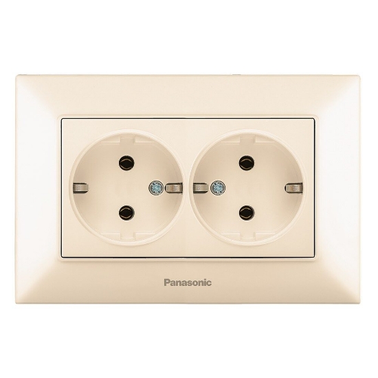 Imagine PRIZA SCHUKO DUBLA 16A  ARKEDIA SLIM BEJ PANASONIC