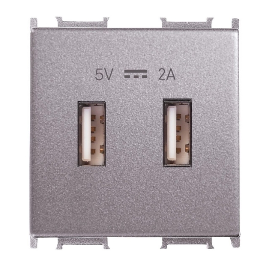 Imagine PRIZA USB 5V-2A MODULAR ANTRACIT 2M