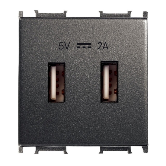 Imagine PRIZA USB 5V-2A  MODULAR NEGRU 2M PANASONIC