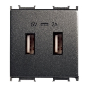 Imagine PRIZA USB 5V-2A  MODULAR NEGRU 2M PANASONIC