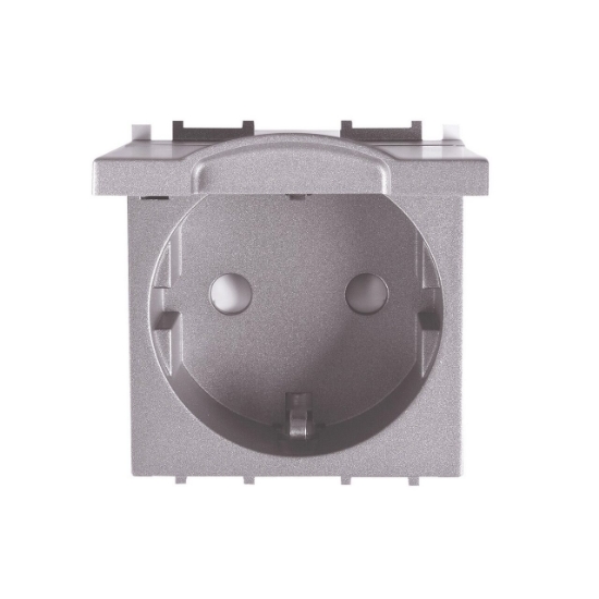 Imagine PRIZA SCHUKO CU CAPAC MODULAR ANTRACIT 2M