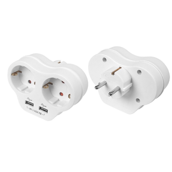 Imagine PRIZA DUBLA SCHUKO+2xUSB (5V-1.1A)+STECHER (BLISTER)
