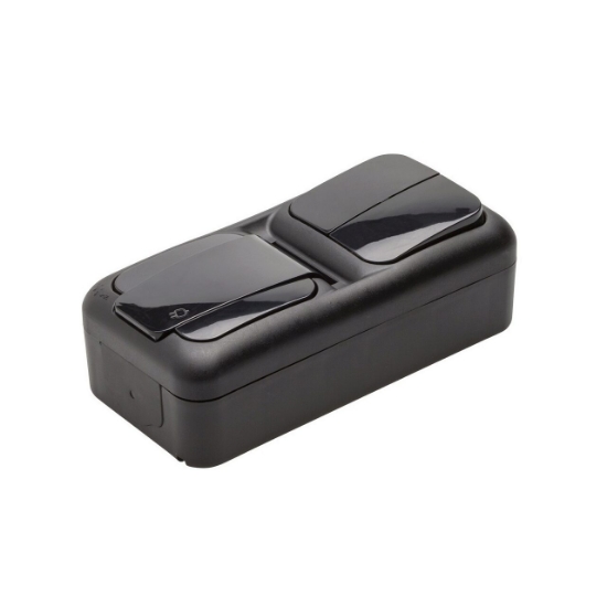 Imagine PRIZA SCHUKO + COMUTATOR IP54 NEGRU PALMIYE VIKO