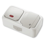 Imagine PRIZA SCHUKO+ INTRERUPATOR LED IP54 GRI PALMIYE VIKO