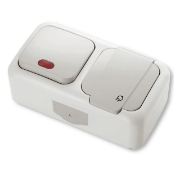 Imagine PRIZA SCHUKO+ INTRERUPATOR LED IP54 GRI PALMIYE VIKO