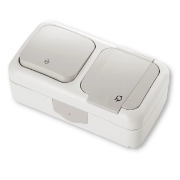 Imagine PRIZA SCHUKO+ INTRERUPATOR SCARA IP54 GRI PALMIYE VIKO