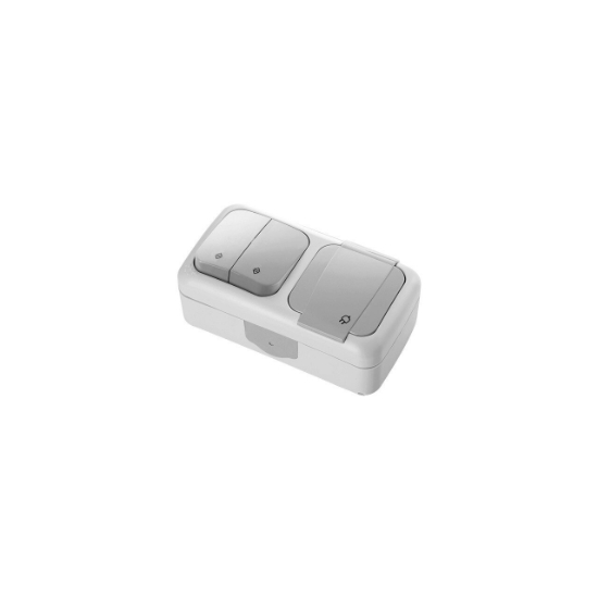 Imagine PRIZA UPS + COMUTATOR CAP SCARA IP54 GRI PALMIYE VIKO