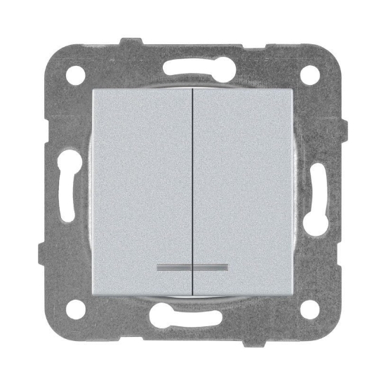 Imagine MECANISM COMUTATOR CU LED SILVER KARRE PLUS PANASONIC