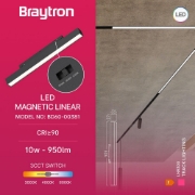 Imagine CORP LINEER LED PT SINA MAGN. 10W 950lm 3in1 NEGRU