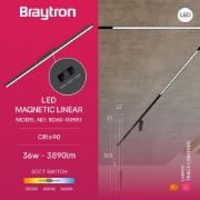 Imagine CORP LINEER LED PT SINA MAGN. 36W 3060LM 3in1 NEGRU
