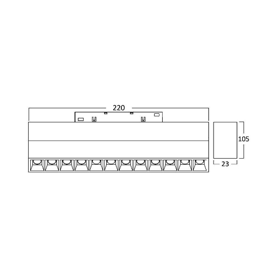 Imagine CORP LED PT SINA MAGNET 12W 1020lm 24gr. 3in1 NEGRU