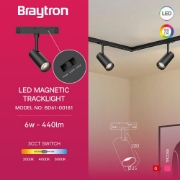 Imagine SPOT LED PE SINA MAGNET 6W 440lm 24gr. 3IN1 NEGRU