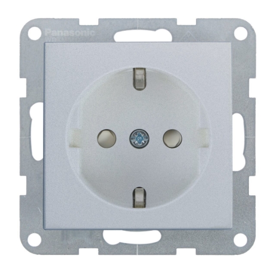 Imagine MECANISM PRIZA SCHUKO, PROTECTIE COPII SILVER KARRE PLUS PANASONIC