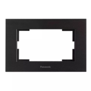 Imagine RAMA PT PRIZA SCHUKO DUBLA KARRE PLUS ALUMINIU NEGRU PANASONIC