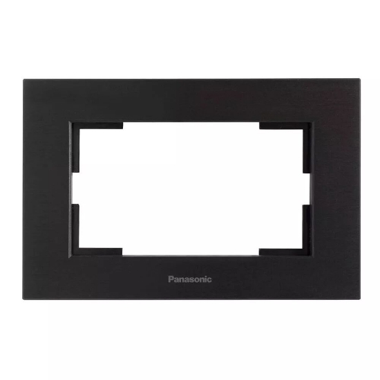 Imagine RAMA PT PRIZA SCHUKO DUBLA KARRE PLUS ALUMINIU NEGRU PANASONIC