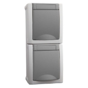 Imagine PRIZA SCHUKO DUBLA IP54 PACIFIC PANASONIC GRI QC VERTICAL