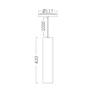Imagine CORP SUSP.LED PE SINA MAG. 7W 490lm 24gr. 3000K NEGRU