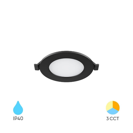 Imagine SPOT LED ROTUND ST 3W 220LM 3IN1 F:85MM IP40 NEGRU