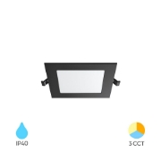 Imagine SPOT LED PATRAT ST 3W 220LM 3IN1 D:70x70MM IP40 NEGRU