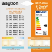 Imagine LED PANEL SLIM 28-33-40W 4400LM 595X595 ALB 3in1 BRAYTRON