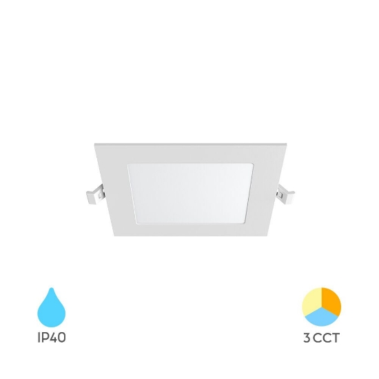 Imagine SPOT LED PATRAT ST 6W 470LM 3IN1 D:128x128MM IP40
