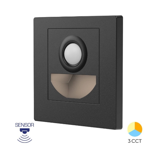 Imagine CORP LED PT TREPTE CU SENZOR 1,5W 3in1 NEGRU