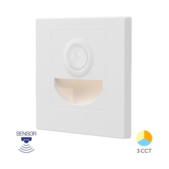 Imagine CORP LED PT TREPTE CU SENZOR 1,5W 3in1 ALB