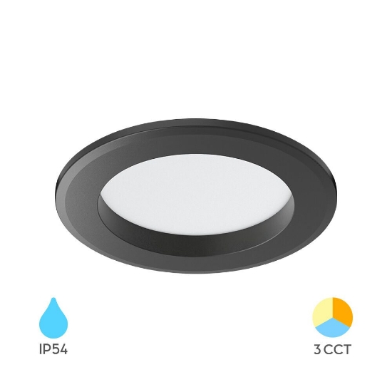 Imagine SPOT CU LED ROTUND D90 9W 3in1 IP54 NEGRU