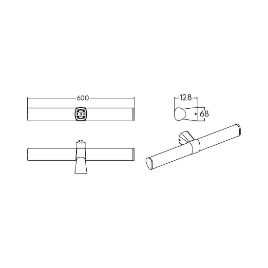 Imagine CORP LED PT BAIE 16W 3in1 600MM NEGRU IP44 LILY-B