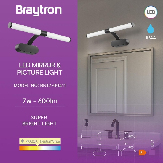 Imagine CORP LED PT BAIE 7W 4000K 400MM NEGRU IP44 LILY-C