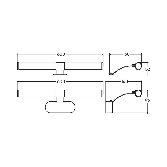 Imagine CORP LED PT BAIE 7W 4000K 400MM NEGRU IP44 LILY-C