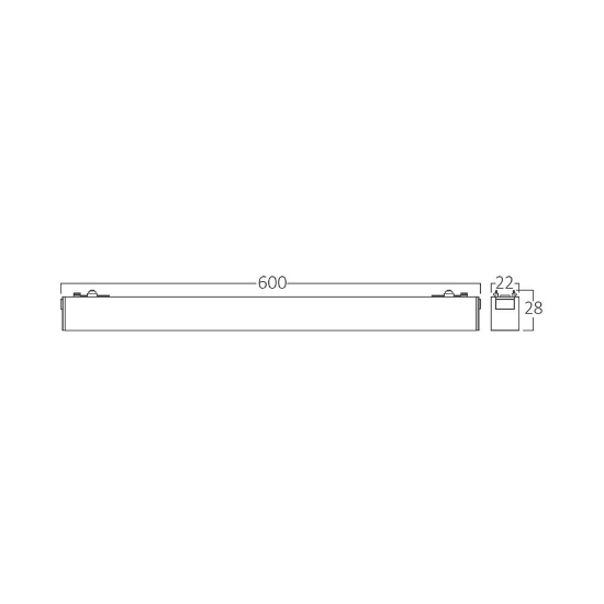 Imagine CORP LINEER LED PT SINA MAGN. 18W 3in1 NEGRU S20B-LNR600-SLIM