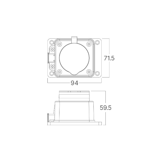 Imagine PRIZA APLICATA 1X16A CAUCIUC/CAPAC IP44 NEGRU