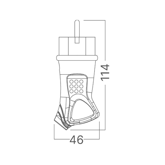Imagine STECHER SCHUKO CU MANER CAUCIUC IP44 16A 230V NEGRU BRAYTRON