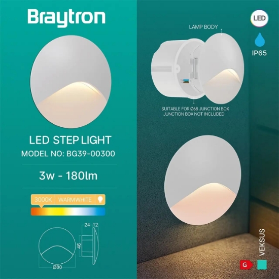 Imagine SPOT LED VEKSUS PENTRU TREPTE-3W-3W-IP65 STEP LIGHT