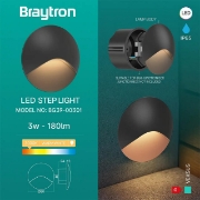 Imagine SPOT LED VEKSUS NEGRU ROTUND PENTRU TREPTE-3W-3000K IP65 STEP LIGHT