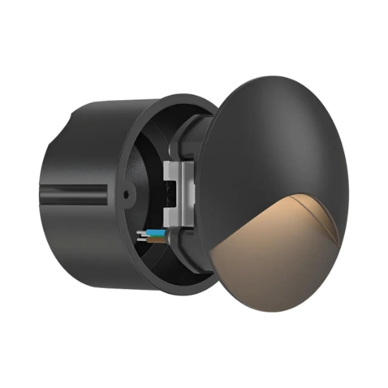 Imagine SPOT LED VEKSUS NEGRU ROTUND PENTRU TREPTE-3W-3000K IP65 STEP LIGHT