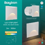 Imagine SPOT LED VEKSUS ALB PATRAT PENTRU TREPTE-3W-3000K IP65 STEP LIGHT