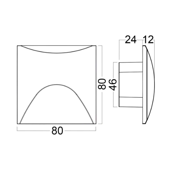 Imagine SPOT LED VEKSUS ALB PATRAT PENTRU TREPTE-3W-3000K IP65 STEP LIGHT