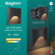 Imagine SPOT LED VEKSUS NEGRU PATRAT PENTRU TREPTE-3W-3000K IP65 STEP LIGHT