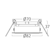 Imagine CARCASA NEAGRA PATRATA PT GU5.3 TETRA-F