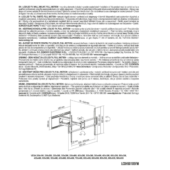 Imagine Suport de perete 50„-105”, FULL MOTION