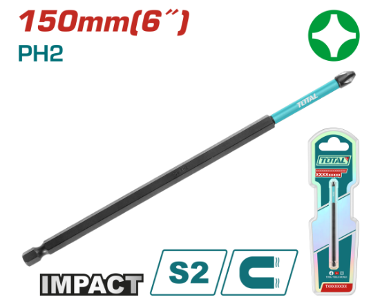 Imagine TOTAL - BIT LUNG PENTRU SURUBELNITA CU IMPACTPH2, 150MM