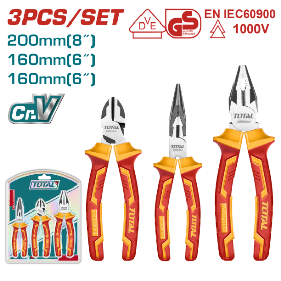 Imagine TOTAL - SET 3 CLESTI IZOLATI PENTRU ELECTRICIAN - Cr-V