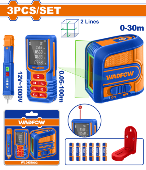 Imagine WADFOW - KIT TELEMETRU, NIVELA CU LASER SI DETECTOR VOLTAJ